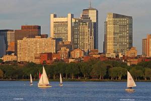Charles River Sailing Boats and Boston Millennium Tower