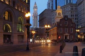 Old State House and Clock Tower of Boston 